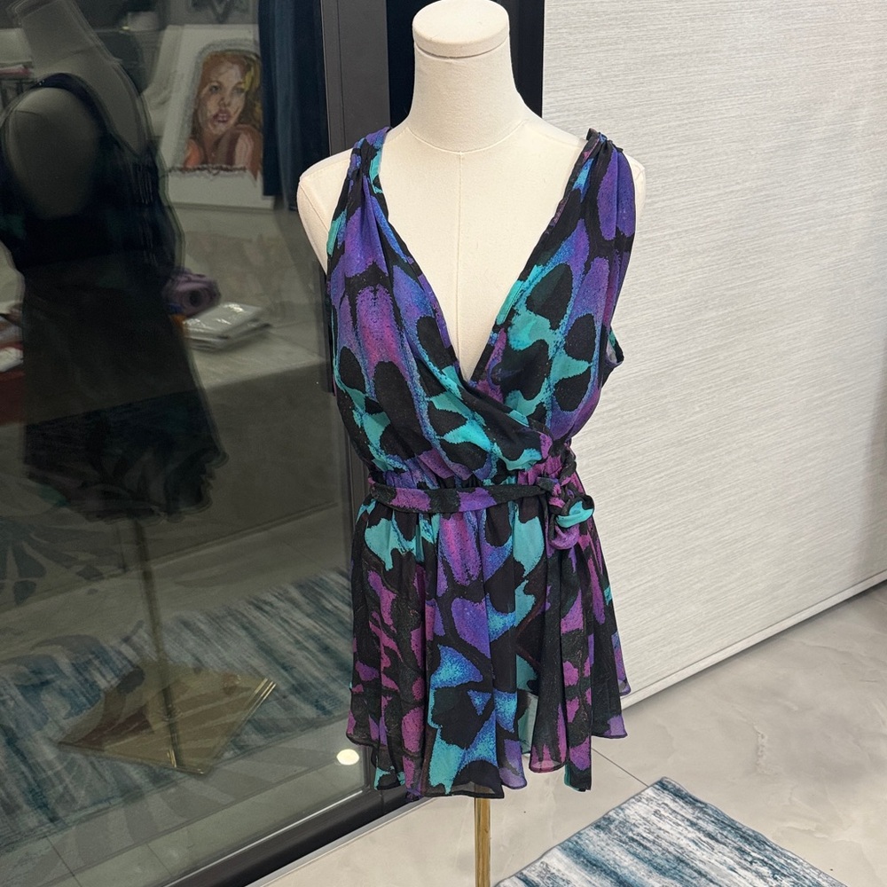 Dolcessa Sleeveless Patterned Romper/Coverup